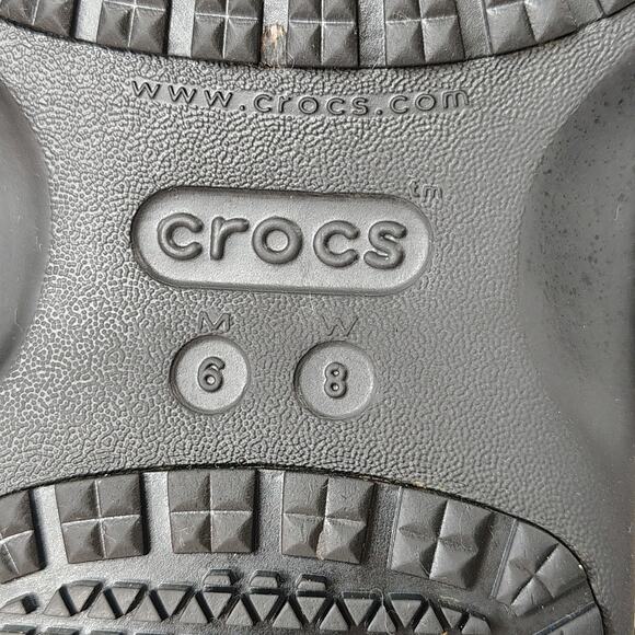 CROCS On The Clock Work Shoes Clogs Slip On Black Slip Resistant Mens 6 Womens 8 - Picture 10 of 11